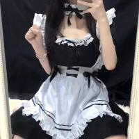 Japanese Maid Costume for Women - Plus Size Anime Lolita Dress with Apron & Headband Set thumbnail