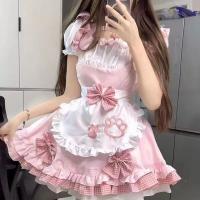Adorable Maid Costume for Women - Kawaii Cat Lolita Dress, Japanese Anime Cosplay Outfit with Petticoat & Accessories thumbnail