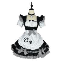 New Cat Girl Maid Costume - Plus Size Japanese Kawaii Cosplay Outfit, Classic Black & White Maid Dress thumbnail