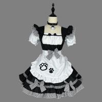 New Cat Girl Maid Costume - Plus Size Japanese Kawaii Cosplay Outfit, Classic Black & White Maid Dress thumbnail