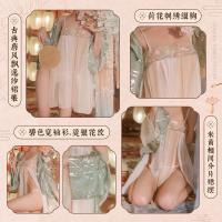 Seductive Hanfu Lingerie Set - Sheer Chinese-Inspired Bedroom Outfit with Jade Ring Detail thumbnail