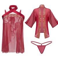 Sensual Sheer Lingerie Sleep Gown - Vintage Chinese Style Hanfu Costume Set for Women thumbnail