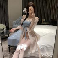 Vintage Chinese-Inspired Lingerie Set – Sheer Chiffon Hanfu Dress with Seductive Palace-style Doudou thumbnail