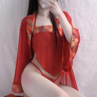 Women's Lace Bodice Lingerie Set - Vintage Bridal Sheer Retro Sleepwear Outfit