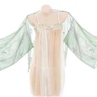 Classical Chinese DUDOU Set - Palace-Style Hanfu Bra Top & Sheer Chiffon Innerwear Ensemble thumbnail