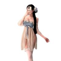 Night Silk Elegant Chinese Style Peony Qipao Dress - Flowing Tassels, Soft Vintage Hanfu Inspired Outfit thumbnail