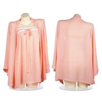 Huanqing Vintage Chinese Silk Sleep Set – Pearl-Embellished Hanfu-Style Busty Nightgown & Halter Top Ensemble thumbnail