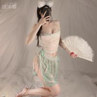 Ancient Chinese Style Lingerie Set - Silk Belly Band Bodysuit, Seductive Sleepwear & Playwear for Women thumbnail