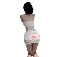 Seductive Lace Bodysuit & Micro Mini Skirt Set - No-Remove Sexy Outfit for Passionate Play thumbnail