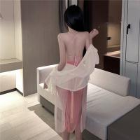 Ancient Chinese Lingerie Set - Vintage Silk-Blend Cheongsam Sleepwear with Embroidered Bodice & Sheer Chiffon Skirt thumbnail