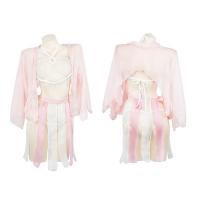 Ancient Chinese Silk Belly Dance Sleep Dress - Pearl-Adorned Hanfu Style Sensual Nightgown for Women thumbnail