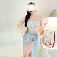 Seductive Hanfu Lingerie Set - Vintage Chinese Silk Sleepwear with Embroidery & Uniform-Inspired Temptation thumbnail