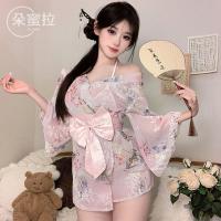 Sexy Plus Size Japanese Kimono Sleepwear Set - Flirty Lingerie Outfit for Bedroom Romance & Role Play thumbnail