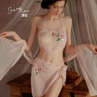 Glorious Sensual Summer Lingerie Set – Sheer Hanfu-Inspired Bodysuit, Shorts & Shawl Outfit thumbnail
