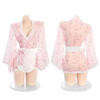 Rabbit-Themed Japanese Maid Costume Sleepwear Set – Cute & Alluring Kimono-Style Robe with Bow Dress thumbnail