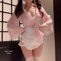 Yanhe Kimono-Style Lingerie Set - Purple Sensual Sleepwear for Couples, Modest Yet Bold Erotic Nightwear thumbnail