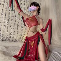 RuoLan Sensual Dunhuang Flying Apsara Lingerie Set – Exotic Hook-Neck Belly Dance Costume