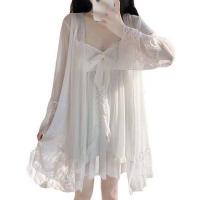 Sweet Palace Style Lace Sleepwear Set for Women – Loose Korean-Inspired Summer Cami Dress & Matching Shorts thumbnail