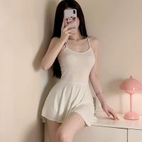 Women's Sexy Backless Ice Silk Bodycon Dress - High-Elastic Seductive Slip Dress with Adjustable Straps