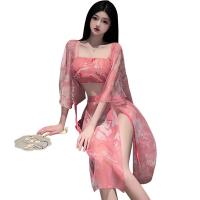 Pinxian Original Chinese-Inspired Lingerie Set for Women – Seductive Hanfu Role Play Sleepwear with Cherry Blossom Desig thumbnail