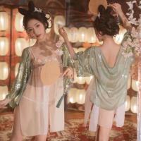 Plus Size Hanfu Sleep Set - Vintage Chinese Silk-Style Busty Nightwear & Tang Dynasty Inspired Belly Dance Sleepwear thumbnail