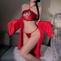 Vintage Chinese-Style Lingerie Set - Plus Size Silk Qipao Role Play Outfit for Sensual & Elegant Wear thumbnail