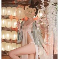 Seductive Sheer Chinese Hanfu Lingerie Set - Vintage Imperial & Republican Era Embroidered Costume, Plus Size Sensual Ou thumbnail