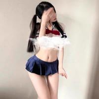 JK Uniform Role Play Set - Sexy Pleated Mini Skirt & Matching Top Lingerie Outfit for Couples thumbnail