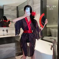 YanYan Sensual Lingerie Set – Sheer Hanfu-Inspired Sleepwear & Uniform Style Erotic Robe, No-Remove Design thumbnail