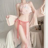 Night Dream Lotus Hanfu Lingerie Set - Vintage Chinese Erotic Sleepwear with Embroidery & Seductive Uniform Style thumbnail