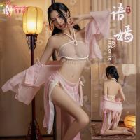 Dunhuang-Inspired Sheer Lingerie Set - Chinese Hanfu-Style Erotic Sleepwear for Women, No-Remove Design thumbnail