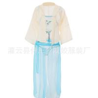 Vintage Chinese-Inspired Lingerie Set - Sheer Chiffon Hanfu-Style Corset & Busty-Delight Belly Dance Outfit thumbnail