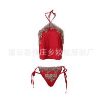 MeiNaiEr Chinese Chic Lingerie Set - Sexy Sheer Embroidered Open-Crotch Doudou for Women thumbnail