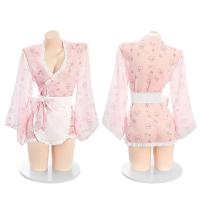 Kawaii Bunny Maid Costume - Japanese-Inspired Sleep Robe with Rabbit Print & Bow Detail, Cute & Alluring Lingerie Set thumbnail