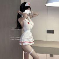 Sexy Nurse Costume Set - Black & White Cosplay Outfit with Lingerie for Role Play, Adult Costume Wholesale thumbnail