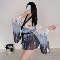 Japanese-Style Kimono Lingerie Set - Elegant Hanfu Sleepwear & Robe for Women, Plus Size Vintage-Inspired Outfit thumbnail