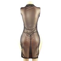 Yefeiyi Sheer Lace Cheongsam Sleepwear - Sexy Slim-Fit Transparent Long-Slit Nightgown for Women thumbnail