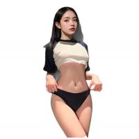 Japanese School Uniform Swimsuit - Blue & White Cute Kawaii Student Swimwear Set, Modest & Stylish Bikini thumbnail