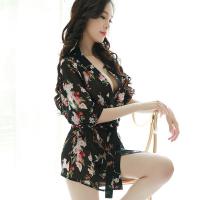 Sexy Sheer Chiffon Robe Sleepwear Set – Japanese-Inspired Lingerie Nightwear for Women thumbnail