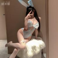 Sexy Uniform-Inspired Lingerie Set - Butterfly Lace Bunny Bodysuit & QQ Matching Outfit thumbnail