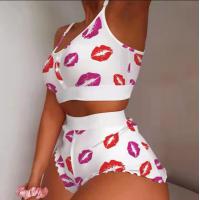 European-American Fashion Lace Trim Tank Top & Shorts Sleep Set - Sweet Women's Matching Loungewear Pajamas thumbnail
