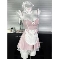 Sexy Maid Costume with Underwire Push-Up Bra - Cute & Flirty Lingerie Sleepwear Set for Women thumbnail