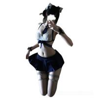 New Schoolgirl JK Uniform Lingerie Set - Seductive Sleepwear for Date Night & Bedroom Play thumbnail