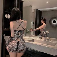 Meinaer Sexy Lingerie Set - Cute Leopard Print Bodycon Skirt Outfit, No-Remove Sleep Dress for Women thumbnail