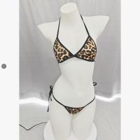 Leopard Print Sexy Lingerie Set - Adjustable Tie-Front Bikini & Role Play Outfit for Curvy Women thumbnail