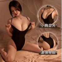 Japanese Anime-Style Sheer Lingerie Set - Cute Hentai-Inspired Open-Crotch Bodysuit & Tank Top thumbnail