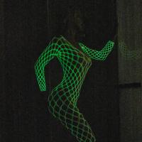 Blue Light Glow Mesh Tights - Fluorescent Nightclub Bodysuit for Sensual Party Wear & Night Out Style thumbnail