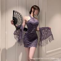 Pure & Seductive Lace Qqny Cheongsam Bodycon Dress - Elegant Autumn Winter Erotic Lingerie for Women thumbnail
