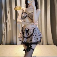 Qing Lian Yi Sexy Maid Costume Set - Flirty Cupcake Skirt, Floral Pure-Yu Style Outfit for Small Bust Enhancement thumbnail