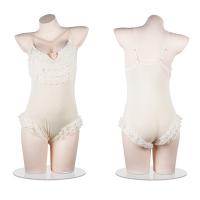 Huanqing Sheer Lace Sexy Bodysuit for Women - Transparent Erotic Open-Crotch Mesh Outfit with Hidden Snap Closure thumbnail